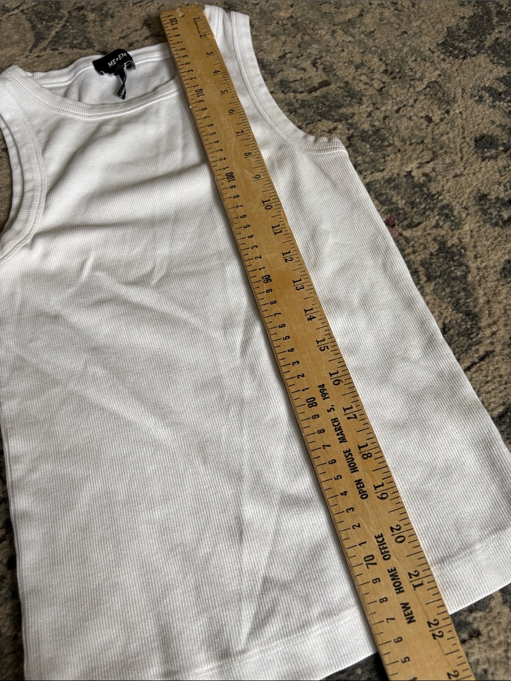 ME+EM Cream Ribbed Fitted Tank Top - Picture 5 of 7